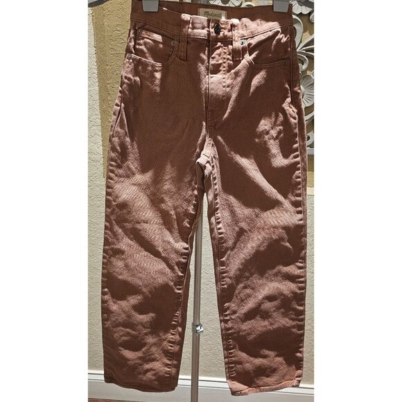 Slim Wide-Leg Full-Length Rust Pants By Madewell Size 24 - Picture 1 of 8
